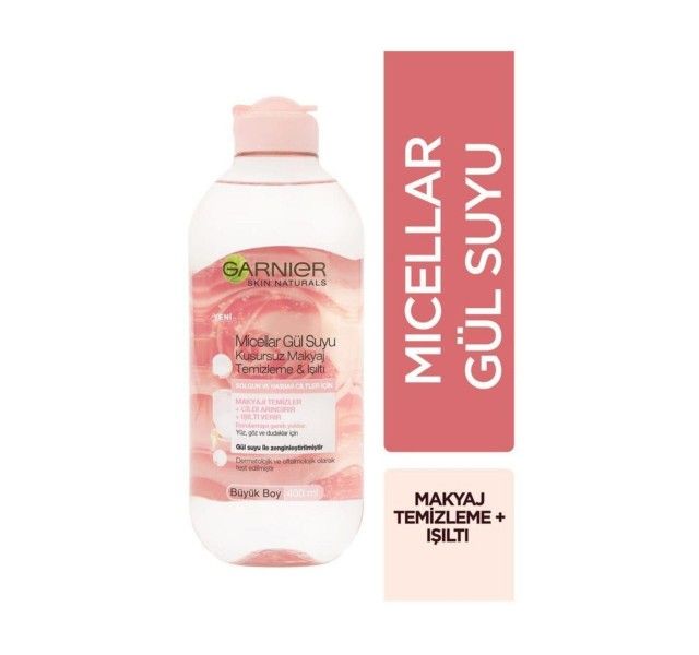 کرم صورت گارنیر - Micellar Gül Suyu Kusursuz Makyaj Temizleme & Işıltı 400 Ml 3600542326858 گارنیر - Garnier - 1